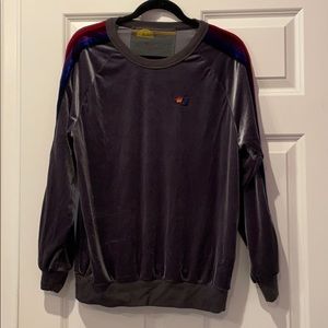 Aviator nation grey velvet sweatshirt